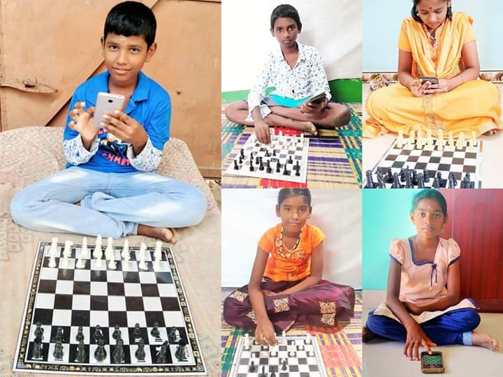 குவைத் நாட்டிலிருந்து ஆன்லைன் வழியாக நடைபெற்ற சதுரங்க போட்டிகளில் பங்கேற்ற  பள்ளி மாணவர்கள்