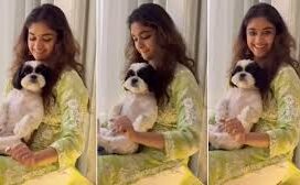 நாய்க்குட்டியுடன் ஆட்டம் போடும் நடிகை கீர்த்தி சுரேஷ்..!